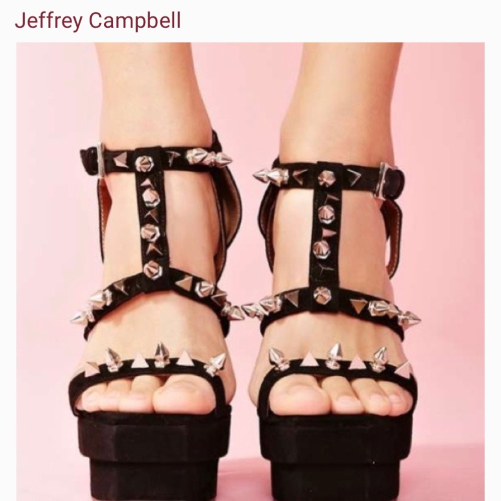 JEFFREY CAMPBELL TOLEDO Suede STUD/SPIKES heels